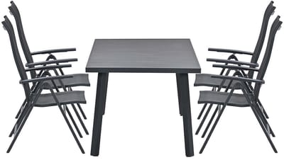 Garden Impressions Osaka verstelbare stoelen 4 stuks + Terni tafel