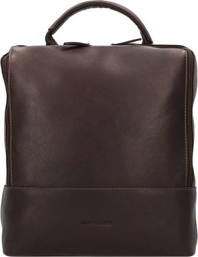 HAROLD'S Leren Vrije tijd rugzak Rugzak met laptopvak Campo U-City-Backpack Brown Donkerbruin