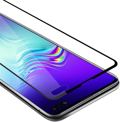 Cadorabo Screenprotector geschikt voor Samsung Galaxy S10 5G Volledig scherm pantserfolie Beschermfolie in TRANSPARANT met ZWART - Gehard (Tempered) display beschermglas in 9H hardheid met 3D Touch