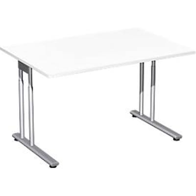 Bureautafel PALENQUE, C-poot, rechthoek, B 1200 x D 800 x H 680-820 mm, wit