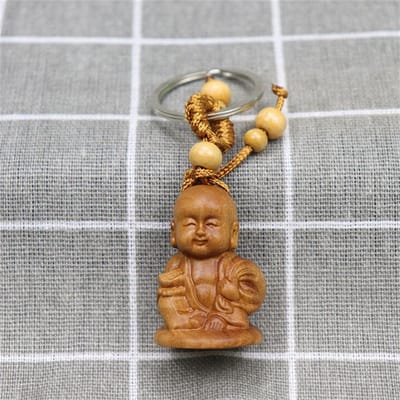 Sieraad Cadeau Persoon Vorm Monnik Houtsnijwerk Hanger W Houten Sleutelhanger Sleutelring Sleutelhouder