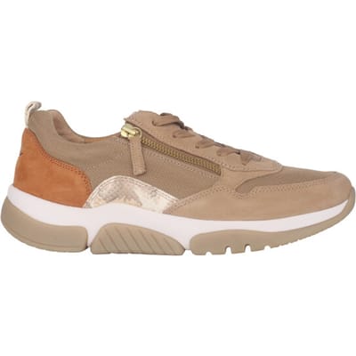 Gabor rollingsoft sensitive 66.938.30 - dames rollende wandelsneaker - Beige - maat 40.5 (EU) 7 (UK)