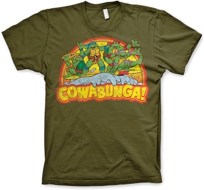 Teenage Mutant Ninja Turtles TMNT Cowabunga T-shirt olijfgroen