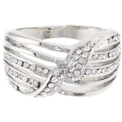Behave - Ring Dames - Klassieke Zilverkleurige Ring met Transparante Kristalsteentjes – Tijdloze Elegantie - 17mm
