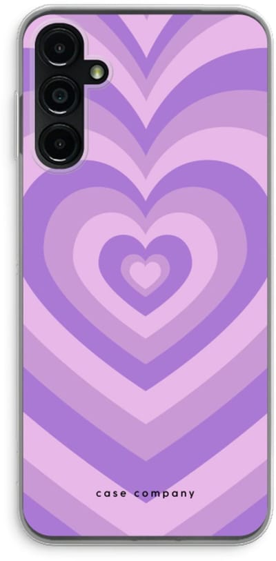 Case Company® - Hoesje geschikt voor Samsung Galaxy A14 hoesje - Hart Paars - Soft Cover Telefoonhoesje - Bescherming aan alle Kanten en Schermrand