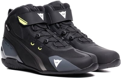 Dainese Herian D-WP Zwart Wit Fluo Geel Waterdichte Motorschoenen - Laars
