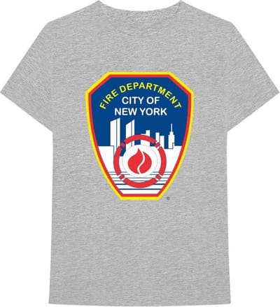 New York City - Fire Dept. Badge Heren T-shirt - XL - Grijs