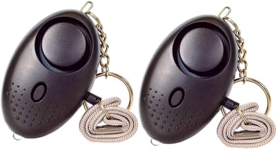 persoonlijk zakalarm - 2 stuks zwart - 140 dB - met zaklamp - sleutelhanger - Veiligheid Alarm - Persoonlijke Alarmknop - zelfverdediging sirene - voor vrouwen, meisjes en ouderen