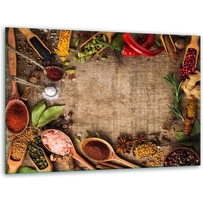 TMK ArtDeko D40x30 - Glazen Snijplank - 40x30 cm - Specerijen