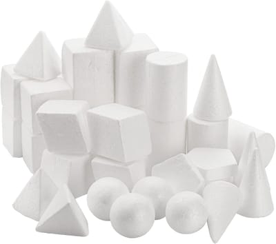 Ambachtelijke Schuimvormen - Doe-het-zelf Knutselmateriaal - Creatieve Projecten - 8 Verschillende Vormen - Set van 32 Stuks - Wit