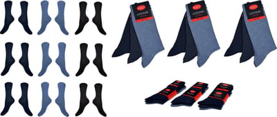 Naft Katoenen Sokken Marine Assorti Kleuren 9 Paar Maat 39/42