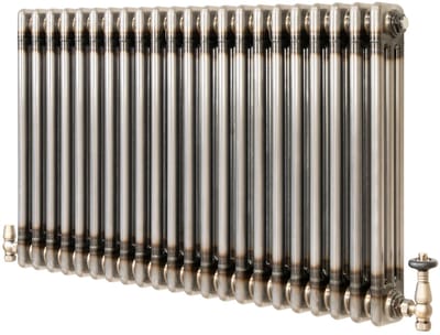 Kolomradiator - 3-kolom 600x1010 mm - ruw metaal - incl. kraan