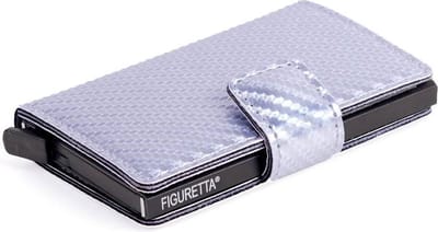 Figuretta Card Protector Carbon RFID - Creditcardhouder - Pu-Leer - Zilver