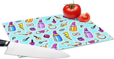 Glazen Snijplank - 28x20 - Design - Sticker - Make Up - Ringen - Snijplanken Glas