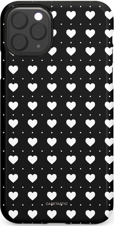 Casetastic Hoesje Geschikt voor Apple iPhone 11 Pro Max - Stijlvolle Beschermende Duo-layer Case - Stipjes en Hartjes