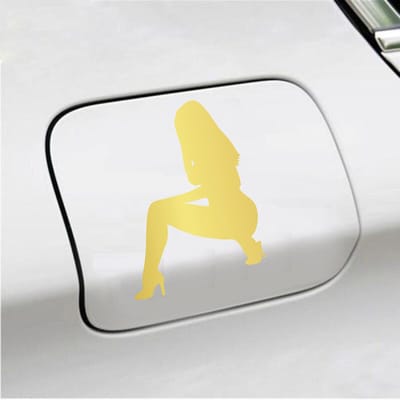 Bumpersticker - Vrouw - 14 X 10 - Goud