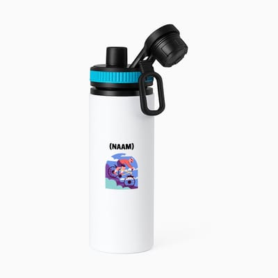 Hacebo® - Mountainbike met eigen naam waterfles met draaidop blauw - Sport - Mountainbiker - Sport - water fles - 850ML