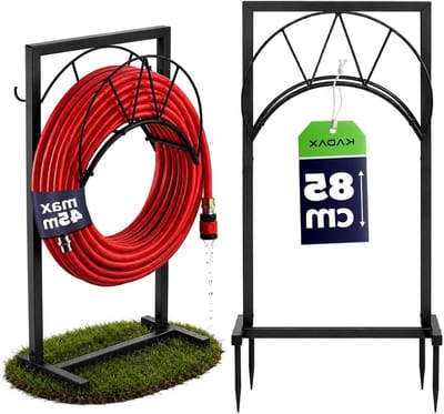 Tuinslanghouder Vrijstaand - Slang Opberger - Netjes Opbergen - Robuust Gepoedercoat Staal - Tot 45 Meter Slang - Zwart