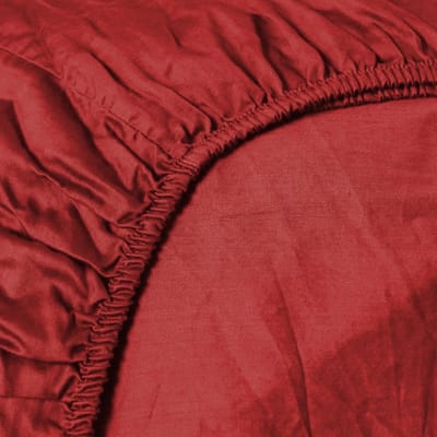 HNL Royal Cotton hoeslaken Aurora Red Lits-jumeaux (180x220 cm)