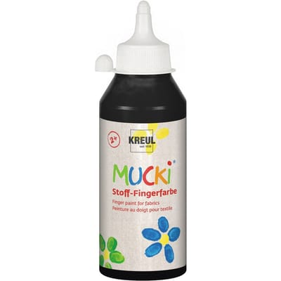 MUCKI-stof-Vingerverf, 250 ml - Zwart