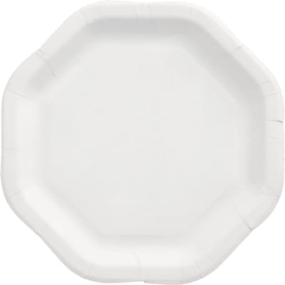 50 Borden, karton pure achthoekig 23,5 cm x 23,5 cm wit