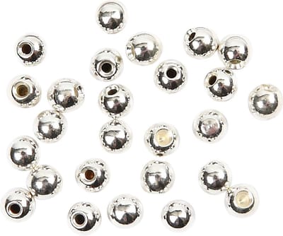 Eindkralen voor memory wire, d 3 mm, gatgrootte 1 mm, verzilverd, 20 stuk