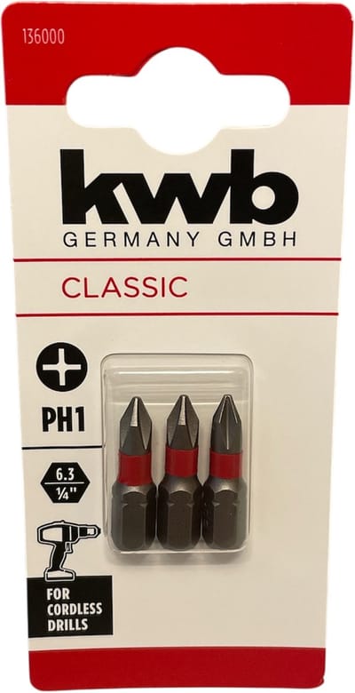 KWB 3 bitjes standaard 25mm PH1