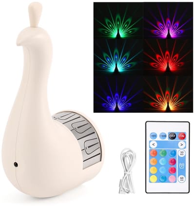 Dailygoods- Wandlamp Oplaadbaar - 19,5x10x8 cm - LED Kleurprojectielamp - Afstandsbediening - Nachtlampje - Huisdecoratie - Decoratieve Lamp