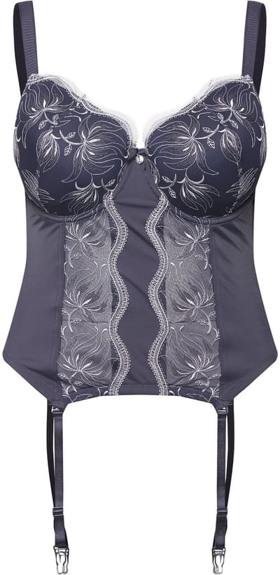 TruYou - Dames - BH-corsage beugels borduursels zachte cups - Antraciet - Maat 95B