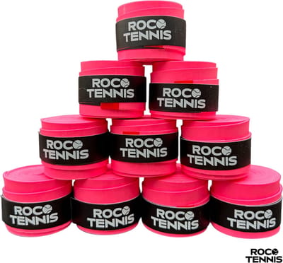 10 stuks | Roco Tennis Overgrips | Antislip | Dry | Zweetabsorberend | Tennis | Padel | Badminton | Squash | Overgrip | Tennisgrips | Soft | Zacht | Roze