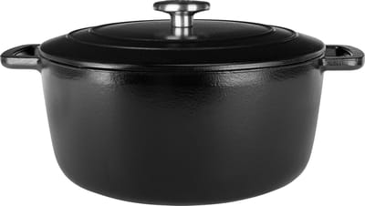 Cosy & Trendy Braadpan met deksel Fontestic Gietijzer Black Ø 24 cm / 4.6 Liter - geëmailleerde anti-aanbaklaag
