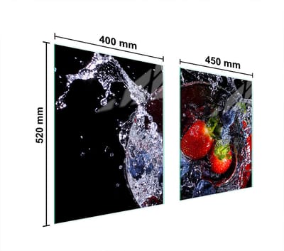 TMK ArtDeko - Glazen Beschermplaat voor Fornuis - 85x52 cm - Aardbeien