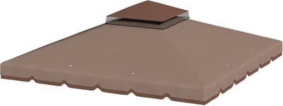 Outsunny Vervangend paviljoendak-Polyester-300L x 300B cm-Khaki+Bruin