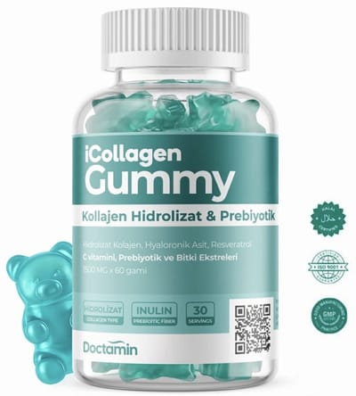 Doctamin iCollagen Gummies – Collageen Hydrolysaat met Vitamine C, Biotine & Q10 – 60 Gummies