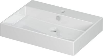 INK® Unlimited wastafel porselein met 1 kraangat, 60x45x11cm, glans wit