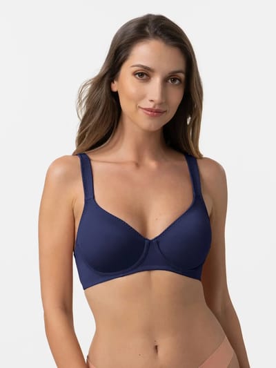 Dorina Beugel Bh zonder vulling - Lindsay ECO - Voorgevormde bh met goede ondersteuning - T-shirt bh zonder vulling - 70C - Blauw