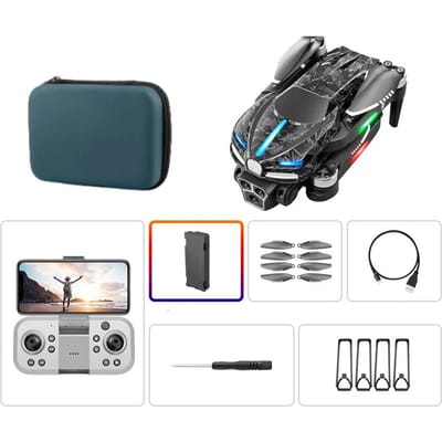 Nieuwe V186 Mini Drone ESC HD Dubbele Camera Borstelloze Optische Flow Obstakel Vermijding Lichtgevende Quadcopter WIFI FPV Helikopter Speelgoed Cadeau 1 battery zwart