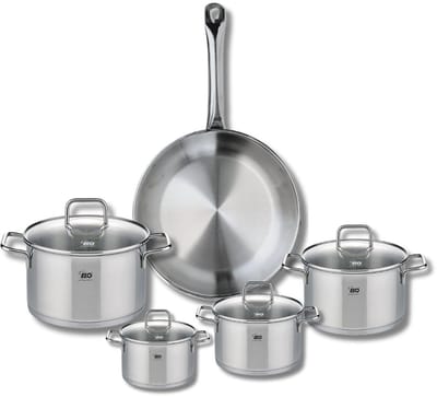 Set van 1 Koekenpan 28 cm en 4 kookpotten 12, 14, 16 en 20 cm Elo Profi Citrin