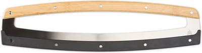 Solo Stove Pi Pizza Rocker Snijder | Multifunctioneel pizzames, moeiteloos snijden van pizza en kruiden, roestvrijstalen pizzasnijder met bamboe handgrepen, lengte: 47,6 cm