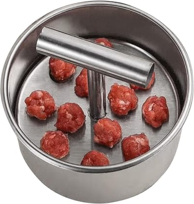 Gehaktbalvormer - Vleesvormer - Eten Bereiden - Roestvrij Staal - 6 of 12 Ballen - Zilverkleurig