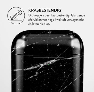 Burga Hoesje geschikt voor Apple AirPods 1 Shockproof Hardcase Hoesje | Burga - Noir Origin | Zwart