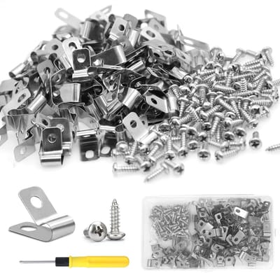 100 Stuks Kabelklemmen 5 mm - R-Type Schroefbare Kabelhouders van Roestvrij Staal voor Kabelbeheer