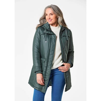 Sportieve anorak met warme wattering - grijsgroen - Gr. 48 van Goldner Fashion