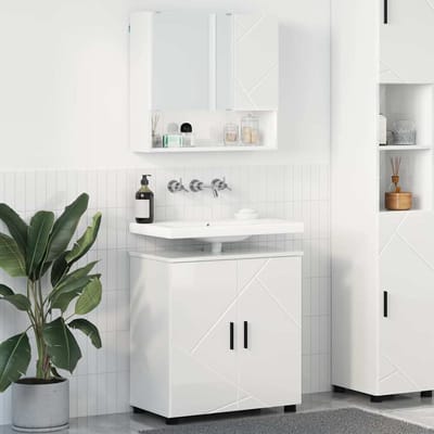 vidaXL - Badkamermeubel - Set - 2 - st - Hoogglans - wit - 61 - x - 35 - x - 64 - cm