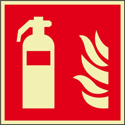 Bord brandblusser pictogram ISO 7010 150 x 150 mm
