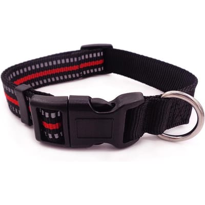 Collier réfléchissant pour chien et chat, collier réfléchissant en Nylon pour animaux de compagnie M rouge