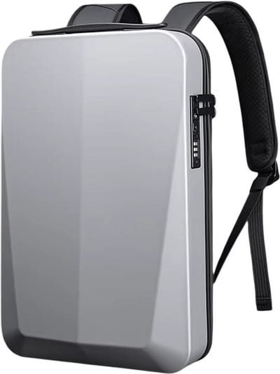 Ultradunne Laptoprugzak Heren – Hardshell Anti-Diefstal Rugzak – Waterafstotende Business Rugtas voor Laptop, Werk, Studie en Reizen - Licht grijs