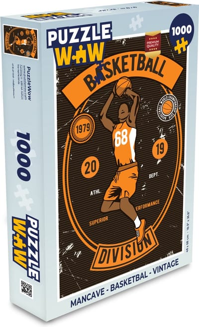 Puzzel Mancave - Basketbal - Vintage - Legpuzzel - Puzzel 1000 stukjes volwassenen