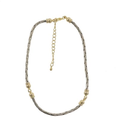 Behave Ketting - schakelketting - zilver en goud kleur - metaal - klassiek - dames - 40 cm