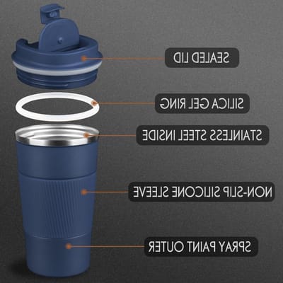 Reisbekertje met Dubbele Wand, Geïsoleerde Koffiemok met Lekvrije Deksel - Vacuüm Geïsoleerd RVS voor Warme en Koude Dranken, 510ml/380ml